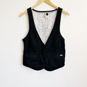 2010s Era Black Cotton Vest